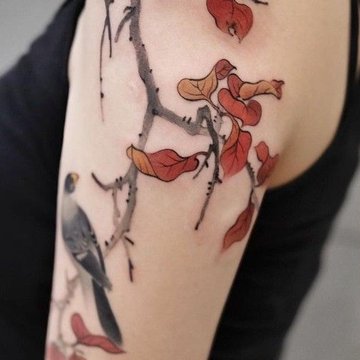 Женские тату на плече (7)